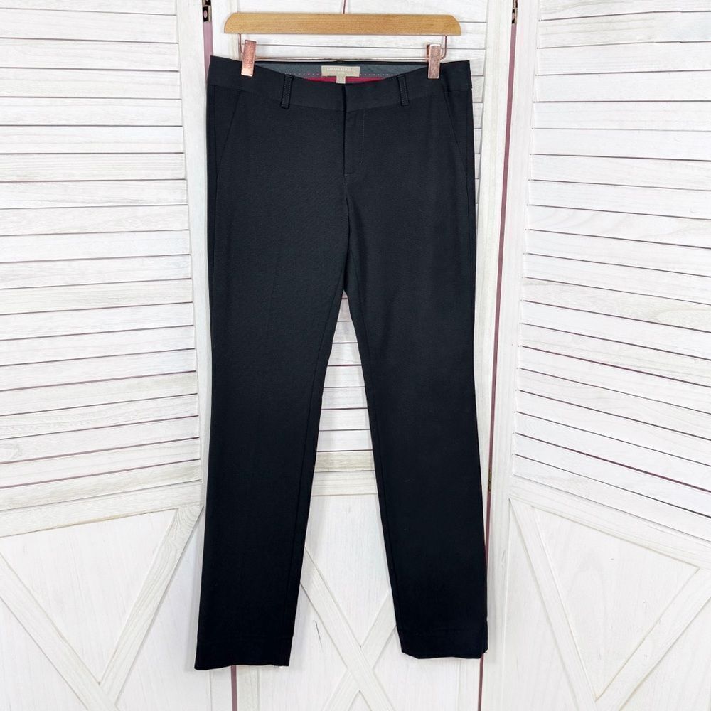 Banana Republic Sloan Mid Rise Straight Leg Dress Pants Trousers Black 2